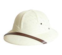 Pesoncarl Pith Helmet, Sunproof Wide Brim Mens Straw Hat with Belt Decor, Breathable Woven Sun Hat with Adjustable Chin Strap, Outdoor Miner for Jungle Explorers Costume