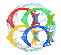 Pesoncarl Pool Diving Toys Underwater Diving Ring Swimming Pool Sinking Toy for Game Swim Training 4PCS Fish Shape Large