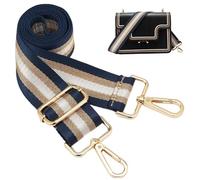 Pesoncarl Purse Strap, 1.5" Wide Adjustable Replacement Purse Straps, Striped Bag Strap Crossbody with Gold Buckle, Crossbody Straps for Purses, Bag, Handbags, Guitar, sports