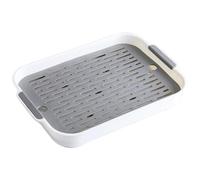 Pesoncarl Rabbit Litter Box Dual Layer PP Bunny Litter Box Rectangular Rabbit Litter with Handle Spacious Smooth 11x7x2 Inch Small Animal Litter Box for Guinea Pig & More