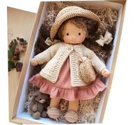 Pesoncarl Rag Doll with Box 11x2x5 Ragdoll with Hat, Bag, Shoes, and More Decoration Cute Stuffed Baby Doll Toys for Babies & Toddlers Ideal Christmas Birthday Gifts Party Favour