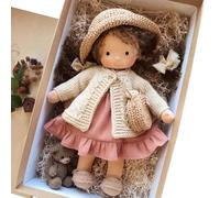 Pesoncarl Rag Doll with Gift Box 11x2x5 Ragdoll with Hat, Bag, Shoes, and More Decoration Cute Stuffed Baby Doll Toys for Babies & Toddlers Ideal Christmas Birthday Gifts, Toys