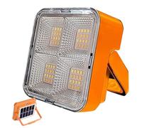 Pesoncarl Rechargeable Work Light 50W 5 Level Dimming Solar Portable Flood Light Waterproof with Stand 180° Rotatable & USB Rechargeable for Camping Outdoor