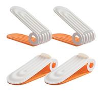 Pesoncarl Shoe Slot Organizer 4Pcs Adjustable Shoe Stacker 4 Level PP Shoe Space Saver Dual Layer Shoe Organizers for Closet, Orange Space Saving Shoe Rack