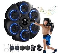 Pesoncarl Smart Music Boxing Machine, 9 Modes＆18 Speed Music Punching Machine with RGB Light, Wall Mounted Boxing Workout with Gloves, 15.8" Equipment for Kids Home Gym Indoor, sports