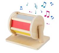 Pesoncarl Spinning Drum Baby Toy for 0-3 Year Olds Safe Spinning Rainbow Baby Toy Wooden Spinner Lightweight Drum with Clear Mirror 8.2x5.1x6.1 In Party Favour