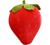 Pesoncarl Strawberry Pillow Soft Fruit Pillow Strawberry Shaped Throw Fruit Stuffed Plush Toys Decorations Travel Neck Pillows for Adults Kids Gifts Toys (Red, 25CM)