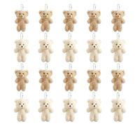 Pesoncarl Stuffed Animal Keychain 20Pcs Cute Blush Teddy Bear Plush Keychain Small Teddy Bear Ornaments Soft Tiny Bulk for Birthday, Valentine's Day, Party Favor, DIY Crafts, Toys