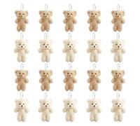 Pesoncarl Stuffed Animal Keychain 20Pcs Cute Blush Teddy Bear Plush Keychain Small Teddy Bear Ornaments Soft Tiny Bulk for Birthday, Valentine's Day, Party Favor, DIY Crafts Party Favour