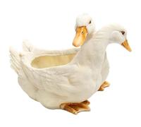 Pesoncarl Succulent Planter, Double Head Duck Planter, Waterproof Resin Duck Vase, 7.7x4.9x5.1 Inch Succulent Pots for Home Office Decor, Garden