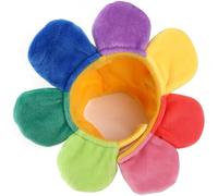 Pesoncarl Sunflower Dog Costume Rainbow Color Cat Flower Costume with Fastening Tape Funny Average Size Plush Pet Hat for Dress-Up, Halloween, Photos