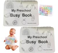 Pesoncarl Toddler Busy Book 2 Set Multiple Theme Developmental Coil Binding Busy Book with Accessories Toddler Books for Preschool Learning, Kindergarten Learning, Homeschool, Toys
