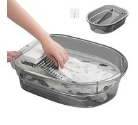 Pesoncarl Wash Basin 2-in-1 Integrated Large Capacity Non Slip Labor-saving Hanging Washboard for Washing Clothes with Curled Edge for Bathroom