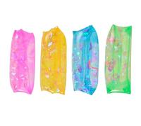 Pesoncarl Water Wiggler 4Pcs Stress Relief Water Snake Toy 4 Color TPR Squeeze Toys with Ribbon Inside Soft Cool Elastic 5.1x2.4in Stress Toys for Kids Adults Party Favour