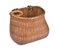 Pesoncarl Wicker Bike Basket Front Bicycle Basket Woven Basket with Leather Belt for Bike Accessories, Wicker Basket