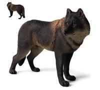 Pesoncarl Wolf Figurine High Simulation Wildlife Animal Model Wolf Toys Collection Figurine Ornament Educational Learning Toys Birthday for Boys Girls, Black Party Favour