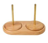Pesoncarl Yarn Ball Storage, Yarn Holder, Wooden Double Yarn Spinner Rotatable Wool Winder 9.5x6.5 Inch Yarn Winder for Crocheting, Detachable Knitting Accessories Double Shaft