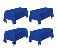 Pesonlook 4Pack Royal Blue Tablecloths for 6 Foot Rectangle Tables 60 x 102 Inch Rectangle Table Cloth Polyester Fabric Washable Table Cloth for Wedding Reception Banquet Party Restaurant