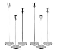 Pesonlook CANDLE_HOLDER Set of 6, Metal Tall Candlestick Holder for Taper Candles, 3 Different Heights, 3/4 Inch Thick Candle, Wedding, Living Room, Dinning Decorations, Silver