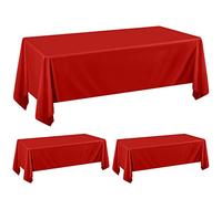 Pesonlook Pack of 2 Rectangle Tablecloth, 60 x 102Inch Tablecloth for 6ft Tables, Polyester Fabric Table Cloth Stain and Wrinkle Resistant Washable Table Cover for Wedding, Banquet,Party(Red)