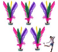 PESSILIN 5 Pack Kick Shuttlecock, 7.5 Inch Chinese Jianzi Shuttlecock, Chinese Jianzi Foot Feather Sports Toy for Indoor and Outdoor Tennis and Racquet Sports