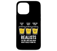 Pessimist Optimist Realist Half Full Glass Funny philosophy Case for iPhone 13 Pro Max