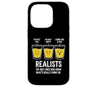 Pessimist Optimist Realist Half Full Glass Funny philosophy Case for iPhone 14 Pro