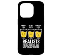 Pessimist Optimist Realist Half Full Glass Funny philosophy Case for iPhone 15 Pro