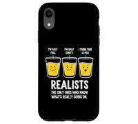 Pessimist Optimist Realist Half Full Glass Funny philosophy Case for iPhone XR