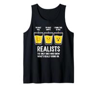 Pessimist Optimist Realist Half Full Glass Funny Philosophy Tank Top