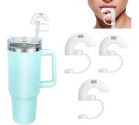 Pessrrtewg 3/5Pcs Anti Wrinkle Covers for Stanley Cup Straw,Reusable Silicone Straw Stopper for Stanley Cup,No Wrinkle Straw Toppers Compatible with 30&40 Oz Tumbler,for Stanley Cup Accessories