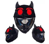 Pessrrtewg Halloween Motorcycle Helmet Cover,Funny Plush Demon Motorcycle Helmet Cover,Full Face Motorcycle Helmet Cover,Decorative Plush Motorbike Helmet Cover,for Halloween Decor