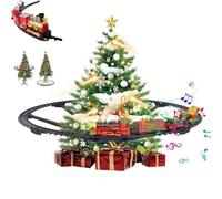 Pessrrtewg Hanging Christmas Train Set with Light/Smoke/Sound,Toy Train Set Around Under The Christmas Tree, Xmas Toys Gift with Santa Claus,C-hristmas Decoration Indoor Gifts for Families