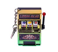 Pessrrtewg Mini Slot Machine Toy,Funny Money Coin Bank with Spinning Reels and Keychain,Realistic Slot Machine Jackpot with Lever Casino Game,for Creative Festival Birthday Cake Decor