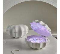 Pessrrtewg Northern Lights Ocean Wave Projector Shell Light,Shell Bluetooth Speaker with Adjustable 7 Colors Waves Lights,Shell Ocean Wave Vinyl Player,Vinyl Player for Bedroom Living Office Bathroom