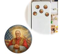 Pessrrtewg Pope Leo XIV 14th Divine Portrait Magnet,5.5”Round Religious Keepsake with American Flag and Dove,Historic Catholic Keepsake for Home,Office,Fridge,Religious Gift for Devout Catholics