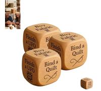 Pessrrtewg Quilter’s Dice,Wooden Decision Dice with 6 Engraved Quilting Tasks,Creative Tool for Quilting Projects,Fun Practical Tool Engraved Prompts,Handmade Fun Sewing Gift for Quilters,Sewists