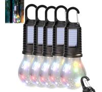 Pessrrtewg Solar Rechargeable Hooked Camping Light,3 Light Modes Adjustable LED Solar Camping Lights,Portable Outdoor Waterproof Emergency Light Bulb,for Hiking,Party,Camping,Fishing