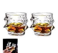 Pessrrtewg Storm Japanese Crystal Whisky Glass,Old Fashioned Whiskey Glasses,Heavy Crystal Bar Glassware,Crystal Whiskey Tasting Glass,Rocks Glasses Set Bourbon Gifts for Father Men (2pcs)