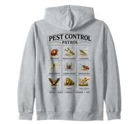 Pest Control Patrol Garden Bugs Bats Frogs Nature Education Zip Hoodie