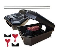 PEST EXPERT ? 2 X PRE-BAITED BAIT BOXES | Rat Poisoning Super Strength | Rat/Mouse Bait Blocks & Rodent Box Stations | READY-TO-USE | Fast & Safe