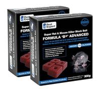 Pest Expert Formula 'B+' Advanced Rat & Mouse Killer Poison Bait Blocks Super Strength 600g (2 x 300g) - Premium Single Feed Brodifacoum, Strongest Available Online (1)