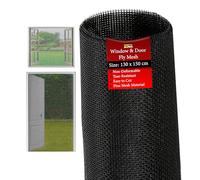 PEST GUARD PEST GUARD Window Door Fly Screen 2-in-1 Mosquito Net & Insect Mesh Easy Installation with Adhesive Strips 210x100cm Door Fly Mesh & 130x150cm Window Fly Mesh Bug Free Ventilation