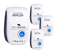 Pest Master - 4 x Ultrasonic Pest Repeller, Powerful Mouse Repellent - Wide Frequency Range Pest Control Device and Ideal for Mice, Rats, Mosquitoes, Cockroach, Moths, Ants - D4
