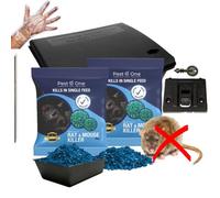 Pest O One Rat & Mouse Poison Killer Grain Bait (2X50G) With Rodent Bait Box Single Feed Strong Rat Poison Mouse Poison Bait Rodent Killer