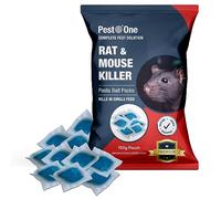 Pest O One Rat Pasta Bait Mouse Poisoning Blue Pasta Sachets Rodent Control Pasta Bait Single Feed Rat Mice Killer Pasta Max Strength Blue Pasta Rodent Control 150g Pack (15x10g sachet).