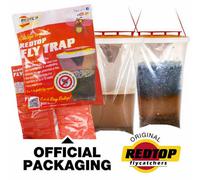Pest O One Redtop Fly Trap Transparent Hanging Fly Catchers Red Top Non-Toxic Disposable With Fly Bait Traps & Kills Up To 20,000 Flies