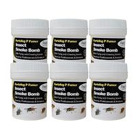 Pest O One® Smoke Bomb Professional Strength Fogger Fumigator for Fleas Bed bugs Moths Cluster fly Spider Poultry Red Mite and all insects Killer Midi Fumer 11g (Pack of 6)