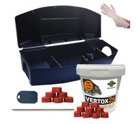 Pest O One Vertox 300G Rodent Bait Block & Cu Bait Box Fast Acting Rodent Control Kit For Mouse & Rat Killer Secure Child Safe & Weatherproof