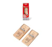 Pest-Stop Little Nipper Wooden Rat & Mouse Traps - Durable Reusable Snap Traps for Indoor Rodent Control, Suitable for Home & Office (Mouse Trap Pack of 2)